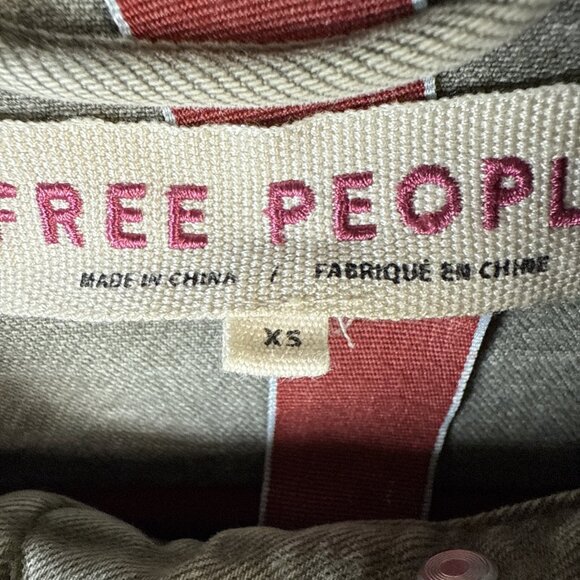 Free People Harley Military Jean Jacket Womens Size XS Army Olive Green Stretch‎ - Picture 3 of 11